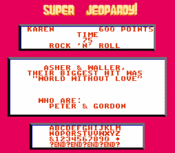 Super Jeopardy NES Screenshot 3